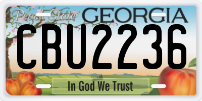 GA license plate CBU2236