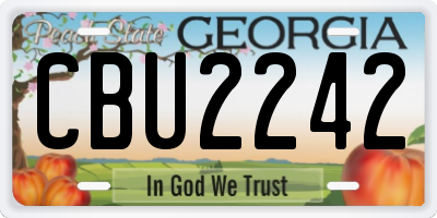 GA license plate CBU2242