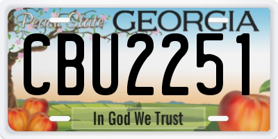 GA license plate CBU2251