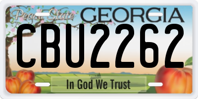 GA license plate CBU2262