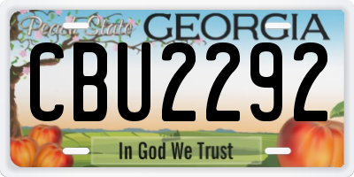 GA license plate CBU2292