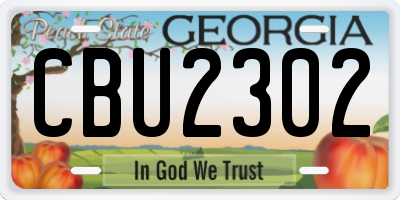 GA license plate CBU2302