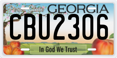 GA license plate CBU2306
