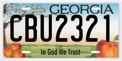 GA license plate CBU2321