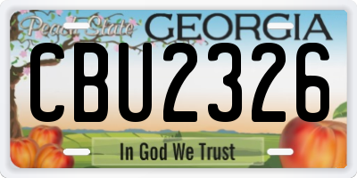 GA license plate CBU2326