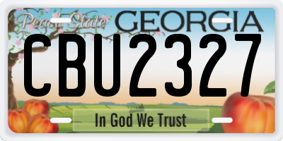 GA license plate CBU2327