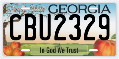 GA license plate CBU2329