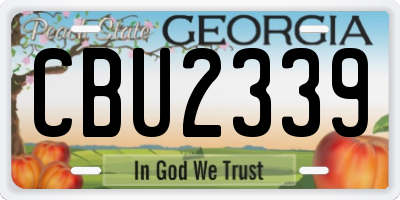 GA license plate CBU2339