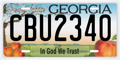 GA license plate CBU2340