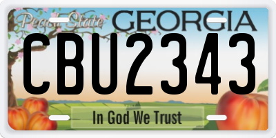 GA license plate CBU2343
