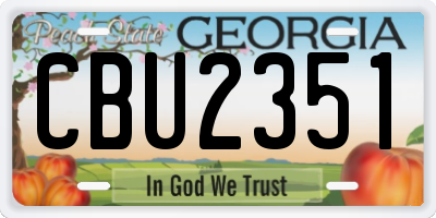 GA license plate CBU2351