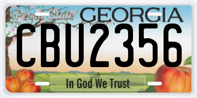 GA license plate CBU2356