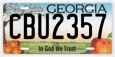 GA license plate CBU2357