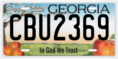 GA license plate CBU2369