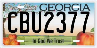 GA license plate CBU2377