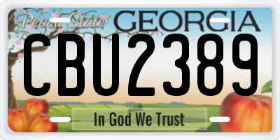 GA license plate CBU2389