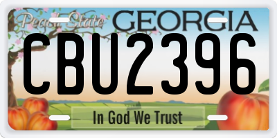 GA license plate CBU2396