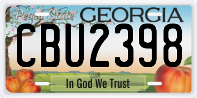 GA license plate CBU2398