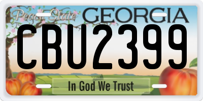 GA license plate CBU2399