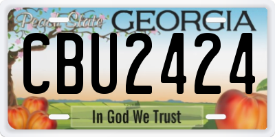 GA license plate CBU2424