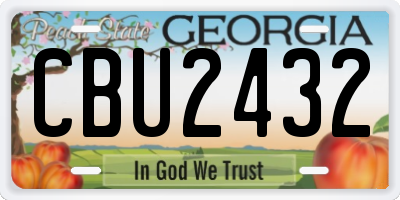 GA license plate CBU2432