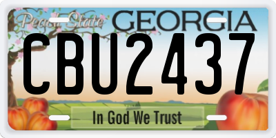 GA license plate CBU2437