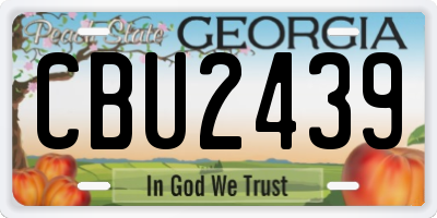 GA license plate CBU2439