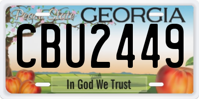 GA license plate CBU2449