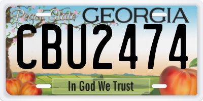 GA license plate CBU2474