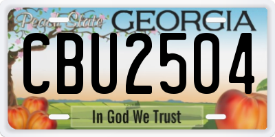 GA license plate CBU2504