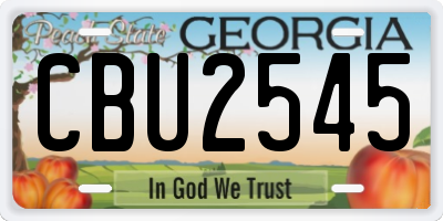 GA license plate CBU2545