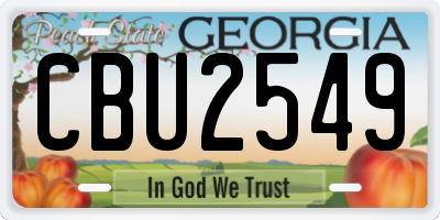GA license plate CBU2549
