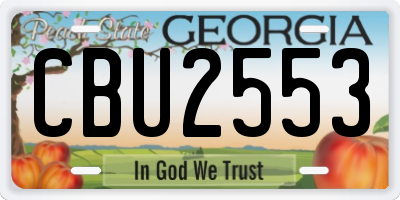 GA license plate CBU2553