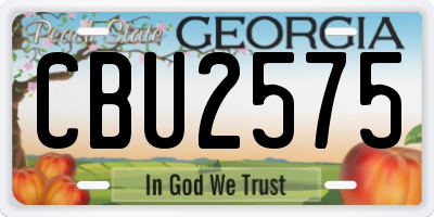 GA license plate CBU2575