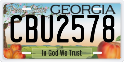 GA license plate CBU2578
