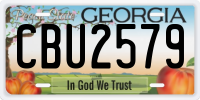 GA license plate CBU2579