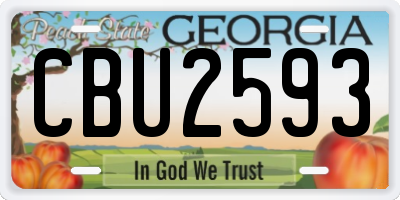 GA license plate CBU2593