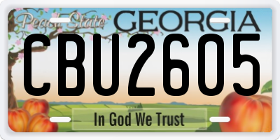 GA license plate CBU2605