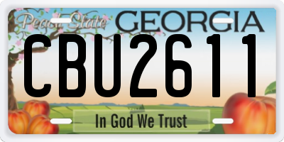 GA license plate CBU2611