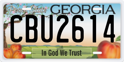 GA license plate CBU2614