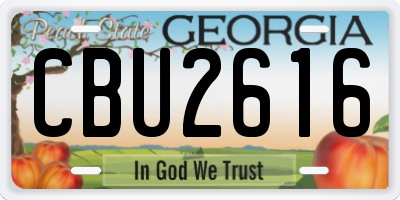 GA license plate CBU2616