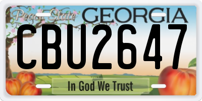GA license plate CBU2647