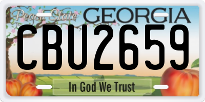 GA license plate CBU2659