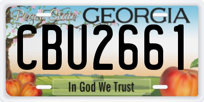 GA license plate CBU2661