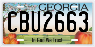 GA license plate CBU2663
