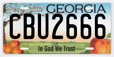 GA license plate CBU2666