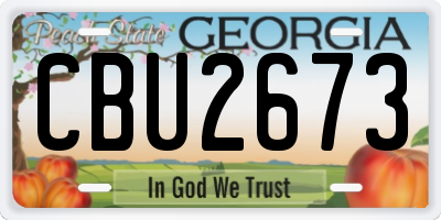 GA license plate CBU2673