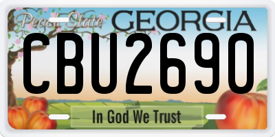 GA license plate CBU2690