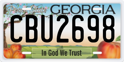 GA license plate CBU2698