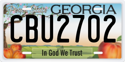 GA license plate CBU2702